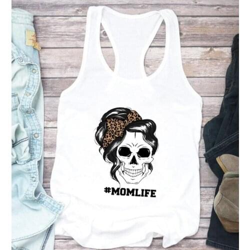 Leopard Print Mom Life vest Funny graphic tank top holiday shirt women casual tees summer style top drop shipping