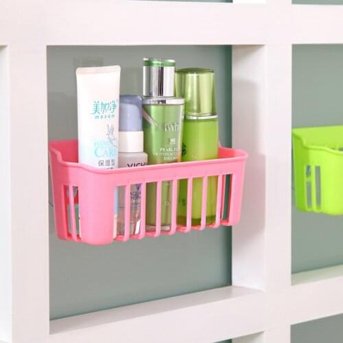 1pc Home Creative Plastic Sucker - style Storage Shelf Candy - colored Kitchen Shelf Bathroom Shelf Wall Holder