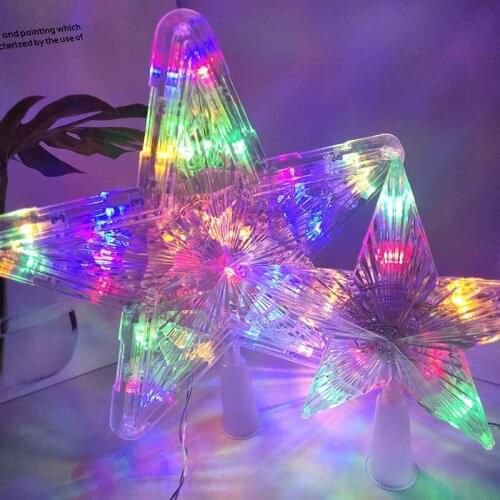 1Pc 9-Inch LED Star Night Light Lamp Christmas Tree Top Star Lights for Xmas Tree Decoration Party Wedding New Year Decorations