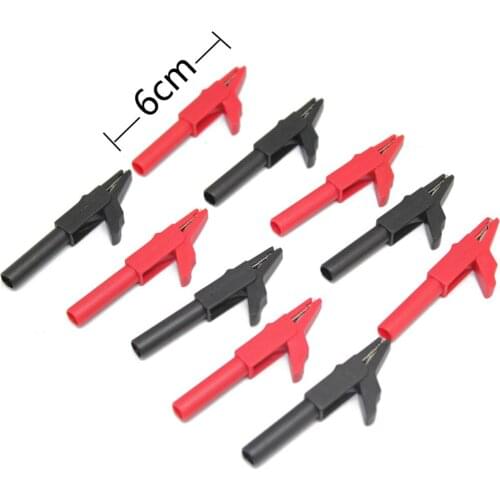 AideTek 10PC Plastic Alligator Clip for 4mm banana plug Power supply Test Probes leads 27258