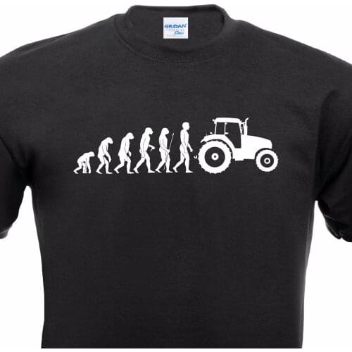 2019 Short Sleeve O-Neck Vintage Tee Shirts evolution T-Shirt Traktor Landwirt Feldarbeiter T Shirts
