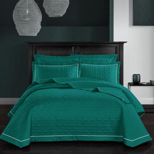 2020 new products Cotton satin quilting Bed cover Fitted Sheet Pillowcases 2/3pcs pure colour Luxury Bedding