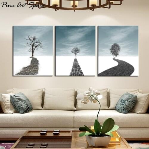 3 Panels Prints Wall Art Road to the Dream Simple Style Nordic Poster Canvas Picture Home Decor Art Wall for Living Room
