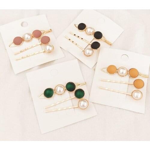 3 PCS Fashion Womens Hairpins Simulated Pearls Hairclip Hair Accessories SANA889