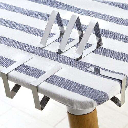 6PCS Table cloth Clip Desk Table Cloth Tablecloth Cover Clip Clamp Holder Stainless Steel For Party Wedding