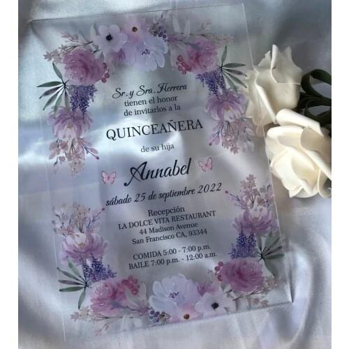 Custom Acrylic Wedding Invitation, Acrylic Invites,Acrylic invitation cards,Gold leaves Invitations,Arylic Birthday Invite cards