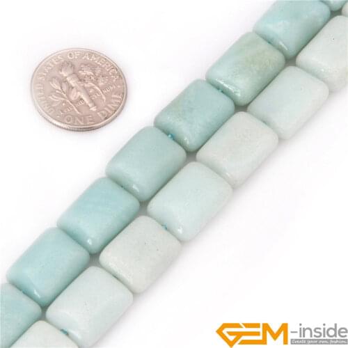 10x14mm Rectangle Amazonite Beads Natural Stone Beads DIY Loose Bead For Jewelry Making strand 15"Wholesale