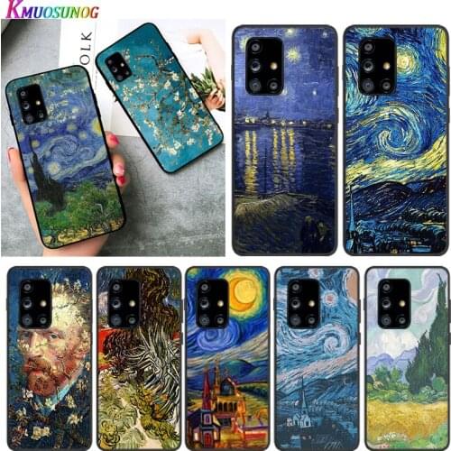 Vangogh Art for Samsung A72 A52 A32 A02S A12 A42 A51 A91 A81 A71 A51 A41 A31 A21S A11 A01 4G 5G UW Black Phone Case