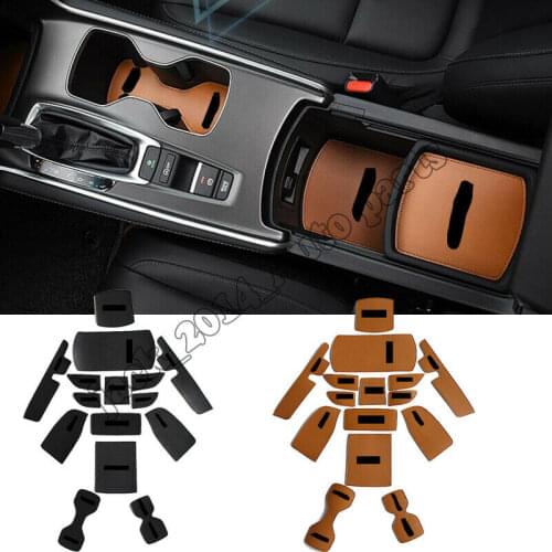 For 2018 Honda Accord leather Car Inner Door Mat Gate Slot Pad Cup Mat Holder