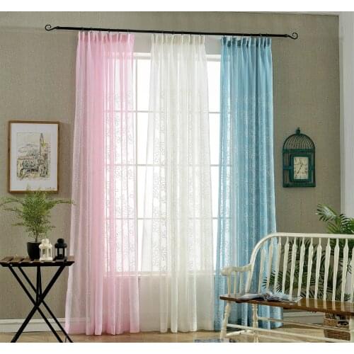 European White Embroidered Voile Curtains Bedroom Sheer Curtains for Living Room Tulle Window Curtains/Panels Window Screening