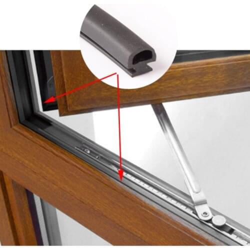 5/6/7mm EPDM Bottom width sealing strips bridge aluminum door/window sealed plastic strips energy saving windows and doors