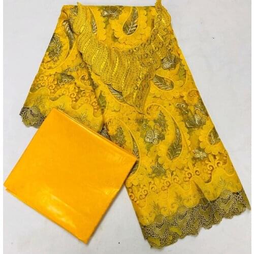 African Bazin Perfume Lace Fabric 2020 High Quality Riche +Collar Embroidery Bazin Brode Lace 2.5y Bazin+2.5 y Lace M920-2