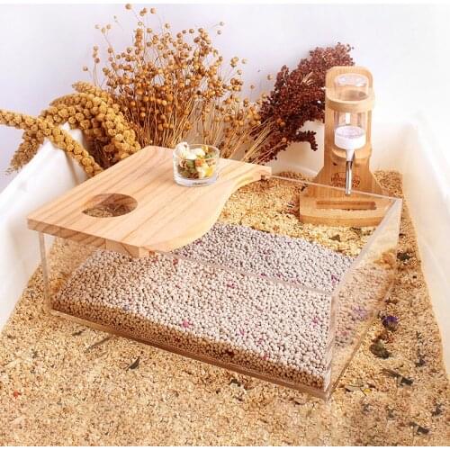 Hamster Toilet Supplies Acrylic Bath Room Transparent Bath Sand Basin Golden Bear Bathing Bathroom