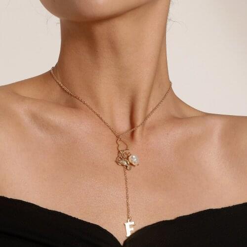 Exquisite Circle Bird Pearl Necklace Pendant Women Creative Personality Long Tassel Letter Chain Necklace Collares Jewelry