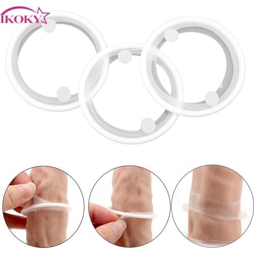 IKOKY Penis Ring Adult Products Silicone Cock Ring Foreskin Sex toys for Men Male 3 Pcs/set Sex Products Delay Ejaculation