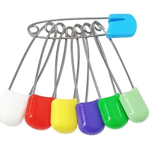 Colorful Plastic Head Safety Pins Stainless Steel Needle for Baby Kids Cloth Apparel Brooch Patchwork Pins Sewing Accessories