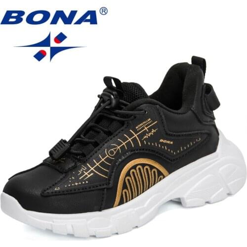 BONA 2021 New Designers Fashion Sports Shoes Children Running Leisure Breathable Outdoor Shoes Child Lightweight Sneakers Shoes