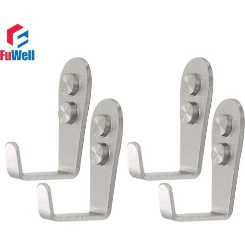 4pcs Stainless Steel Hanger Hooks Heavy Duty Household Coat Hat Wall Mount Hooks for Bathroom Shower 3mm Thickness Hangers