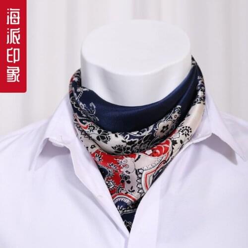 Male silk scarves silk small squares mulberry silk scarf flow hood han edition men scarf in the spring and autumn shirt