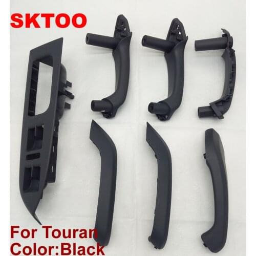 SKTOO 7 PCS for Volkswagen vw Touran door handle frame Inner Armrest Interior Door Grab Handle Cover window Switch Bezel
