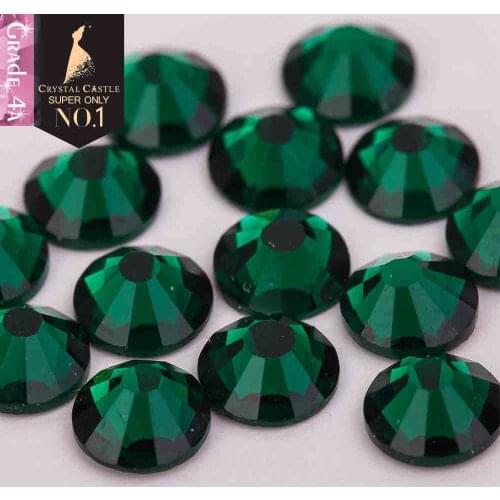 Small size grade 4A glass flatback rhinestone emerald non hot fix crystal none glue no hotfix strass rhinestones for nail art