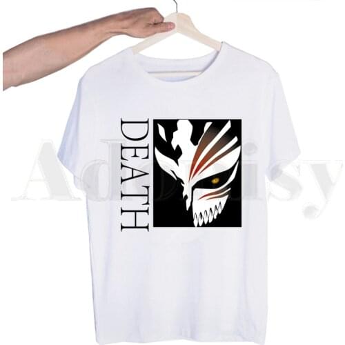 Bleach Anime Kurosaki ichigo Zaraki Kenpachi Tshirts Men Fashion Summer T-shirts Tshirt Top Tees Streetwear Harajuku Funny