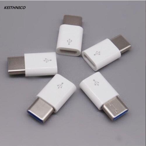 KEITHNICO 5Pcs Type C Male to Micro USB Female Converter Data Sync USB-C Adapter for Xiaomi 6 4S Letv 2 2Pro