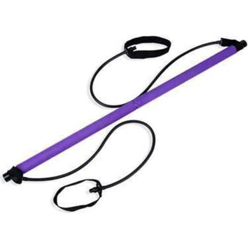 Pilates Exercise Bar Yoga Rope Fitness Sport Pilates Bar Kit Gym Workout Stick Kit with Resistance Band Body Building Puller
