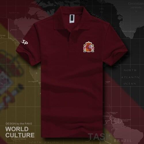 Kingdom of Spain ESP polo shirts men short sleeve white brands printed for country 2018 cotton nation emblem new fashion