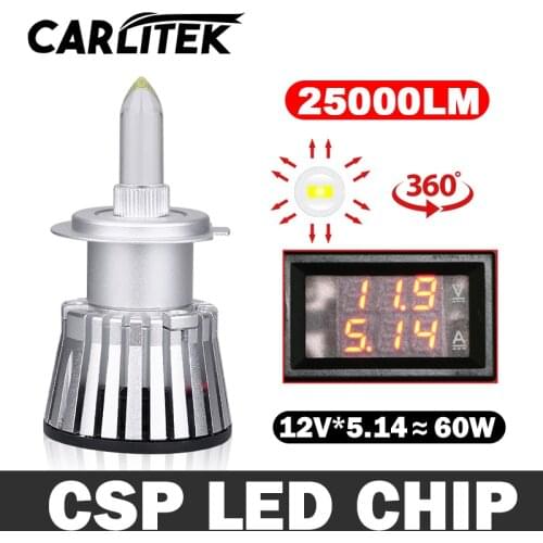 Carlitek 25000LM H7 LED Headlights H7 H11 H8 H9 HB3 9005 9006 HB4 360 CSP Chip With Mini Projector Lenses Mini Auto Headlamp 12V