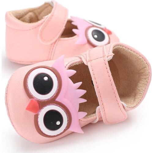 Princess Infant Cute Owl Sweet Cartoon Shoes Baby Girls Shoes Kids Fashion Soft Sole First Walker Newborn PU Leather Prewalker