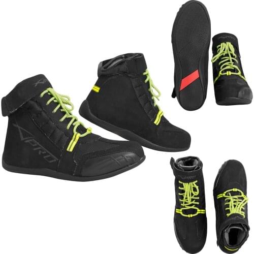 Waterproof boots breathable shoes CE approved fabric motorcycle road Black