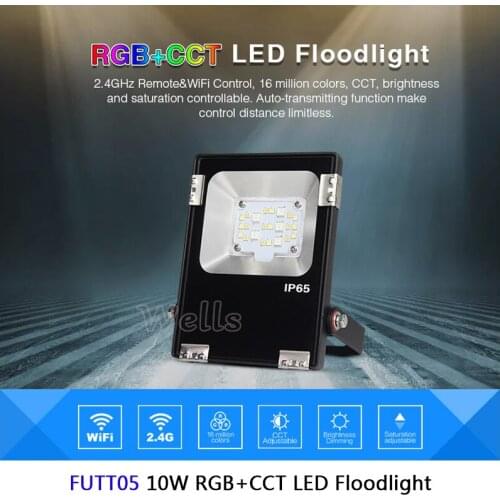 10W/20W/30W/50W Waterproof RGB+CCT LED Flood light AC100-240V samrt Outdoor Lighting IP65 can 2.4G remote/wifi/voice control