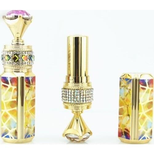 High Quality Lipstick Container Square 3D Chinese Style DIY Rhinestone Cosmetic Packaging Empty Lipstick Tubes 10/25pcs
