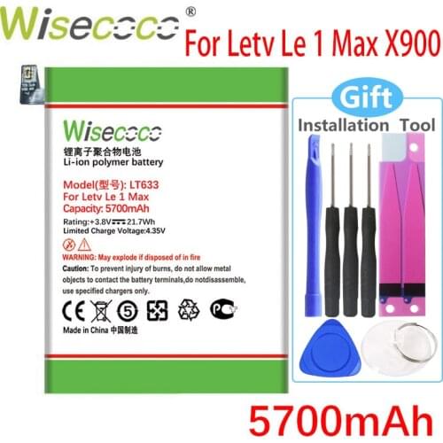 WISECOCO 5700mAh LT633 Battery For Letv Le 1 Max X900 Phone In Stock With High Quality +Tracking Number