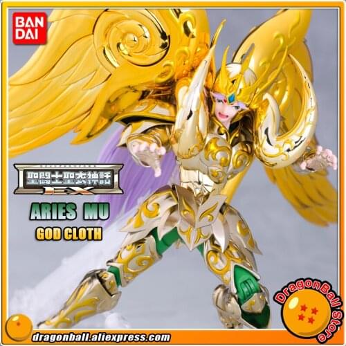 Japan Anime "Saint Seiya" Original BANDAI Tamashii Nations Saint Cloth Myth EX Soul of Gold Action Figure - Aries MU GOD CLOTH