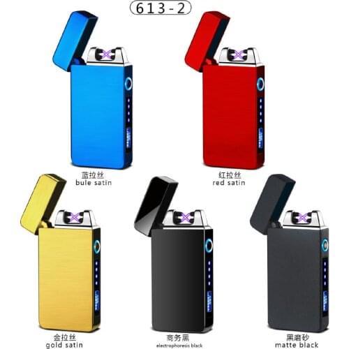 Electrical Display of Double Arc Charging Lighter Acr Lighter for Horse Lamp Lightning Plasma Lighter Encendedor Gadgets for Men