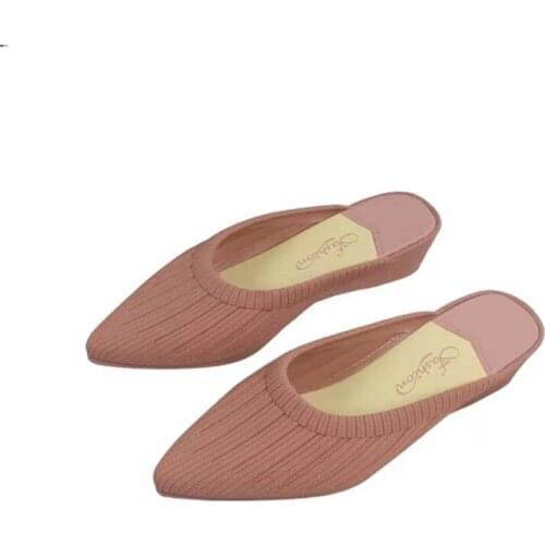 Wanita Indoor Menunjuk Toe Wedges Sandal Elegan SLIP ON Casual Dangkal Mules Slip Pada Sandal Wanita Sandal Musim Panas Sepatu K