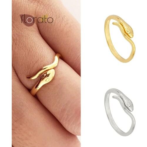 24k Gold Plated/Silver European And American Style Cute Animal Snake Ring Minimalist Fashion For women Ring Wedding Gift