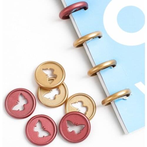 100PCS new matte butterfly loose-leaf button mushroom hole notebook 28mm plastic matte butterfly button