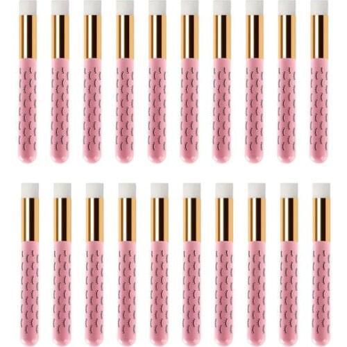 20 Pieces Pink Ultra Soft Lash Cleansing Brushes,Lash Shampoo Brushes Tube Mascara Wand Brushes Pore Cleaner Cosmetic Brush