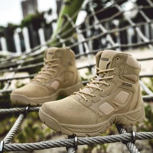 2021 Outdoor Waterproof Men Hiking Boots Winter Shoes Walking Climbing Hiking Shoes Mountain Sport Boots Hunting Mens Sneakers