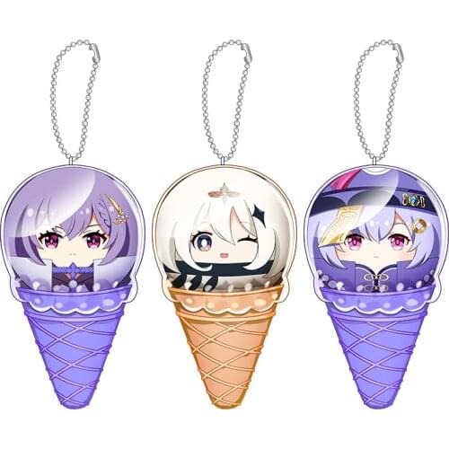 Anime Plush Pendant Game Genshin Impact Cosplay Props Stuffed Cotton Keychain Project Slime Toy Keqing Qiqi Paimon Accessories