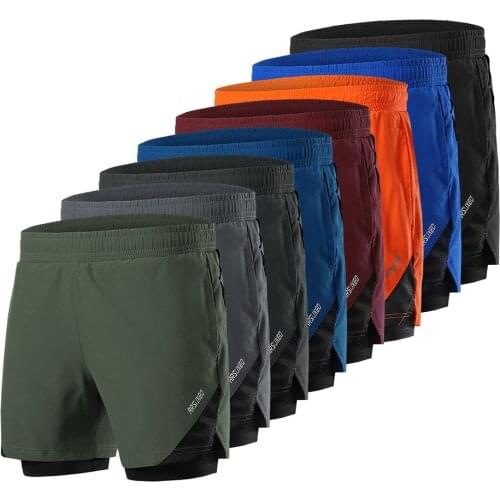 ARSUXEO Men Running Shorts 2 in 1 with Multi-Pocket Gym Training Exercise Short Pants Jogging Sports Shorts Quick Dry Breathable