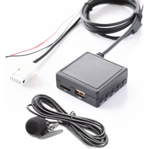 Car Bluetooth 5.0 Wireless HIFI Bluetooth Aux Microphone Adapter TF USB Flash Drive for Peugeot 207 307 407 308 For Citroen C2