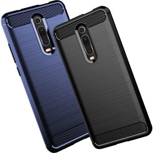 For Redmi K20 Case Soft TPU Shockproof Cover Carbon Fiber pattern Brushed Cases For Xiaomi Redmi K20Pro K20 Pro Phone Case
