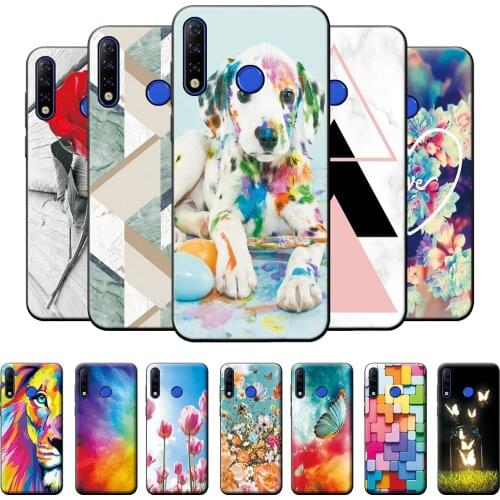 Case For Tecno Spark 4 Case Cute Cover Bumper on Tecno Spark 4 Spark4 Geometric Shockproof Silicone Phone Case For Tecno Spark 4