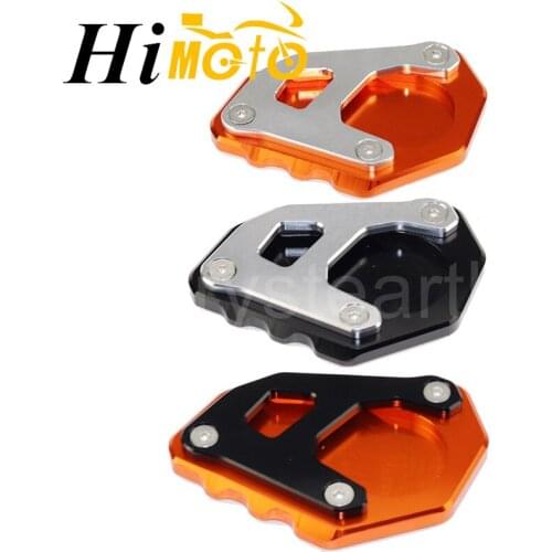 For KTM 1050 1090 1190 1290 Adventure Aluminum Motorcycle Side Stand Kickstand Sidestand Extension Plate Pad Black Orange