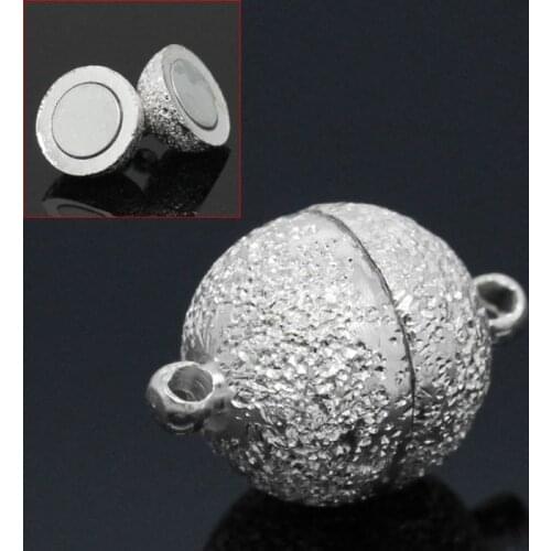 DoreenBeads Copper Magnetic Clasps Ball Silver color 17x12mm,5 Sets