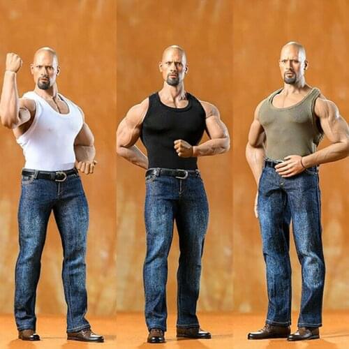 Toy center M16 1/6 Male Vest Jeans Clothes Set Model Fit 12" M35 Muscular Action Figure Body
